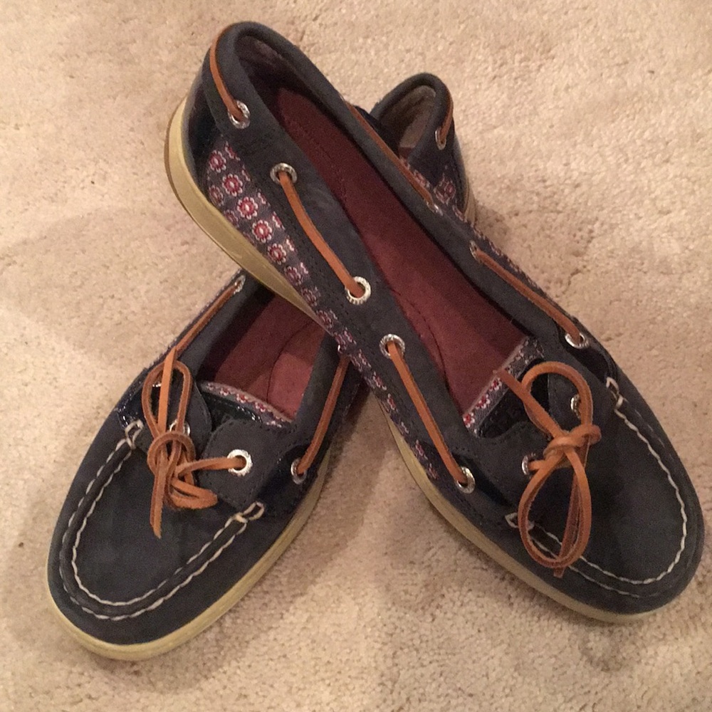 Sperry Blue and Floral Topsiders